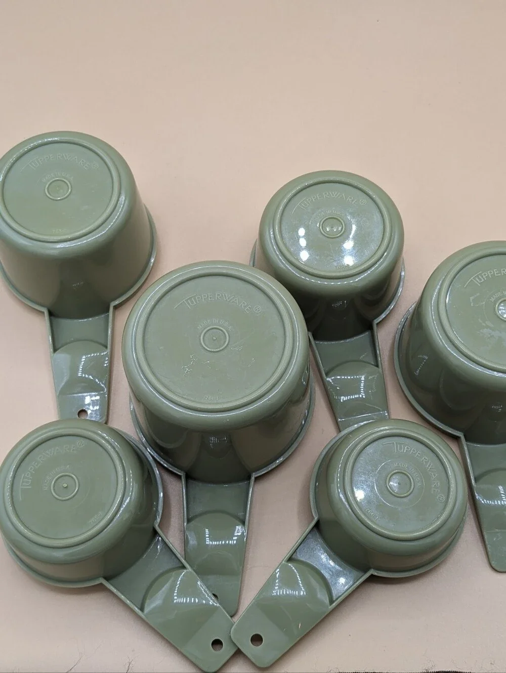 Vintage Tupperware MEASURING Cups Avocado 6 Cups 1/4 766 1 - 1 Cup 761  1